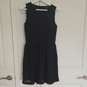 French Connection Black Sleeveless Mini Sundress With Polka Dots Size 4